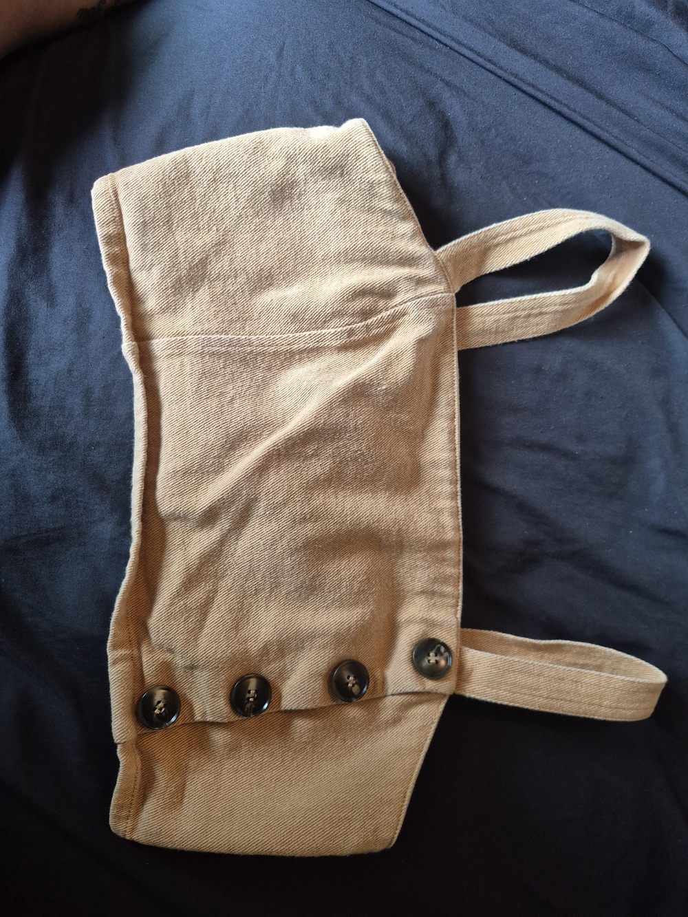 Tan Faux Button Crop Top